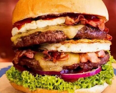 Hambúrguer como junk food para potência